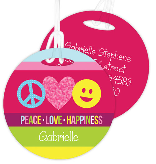 Peace & Love Signs Kids Bag Tags