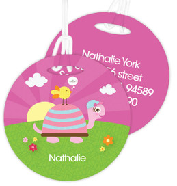 Turtle And Happy Bird Kids Luggage Tags