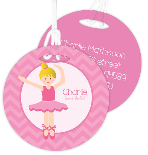 Sweet Blonde Ballerina Luggage Tags For Kids