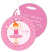 Sweet Red Hair Ballerina Luggage Tags For Kids