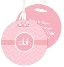 Initials On Chevron Kids Luggage Tags