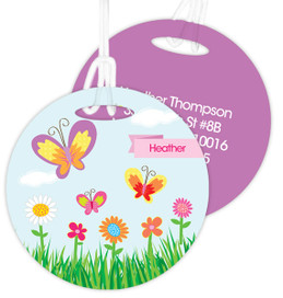 A Butterfly Field Kids Luggage Tags