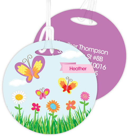A Butterfly Field Kids Luggage Tags