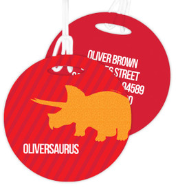 Dino And Me - Red Kids Bag Tags