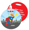 A Cool Blonde Superhero Luggage Tags For Kids