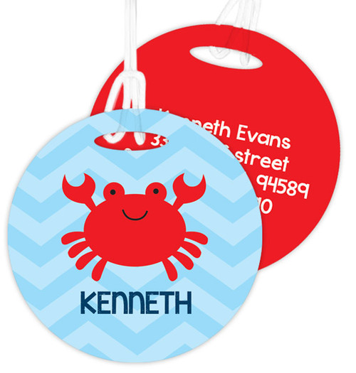 Happy Crab Kids Luggage Tags