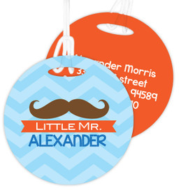 Little Mr. Mustach Luggage Tags For Kids