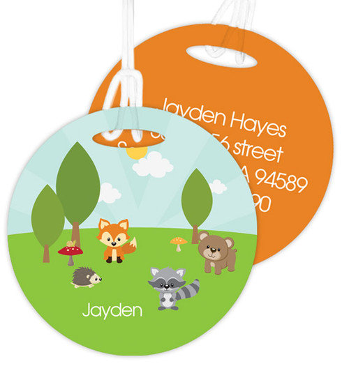 Cute Animals In The Forest Kids Bag Tags