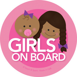 Baby on Board Decal w African American Girls | Spark & Spark