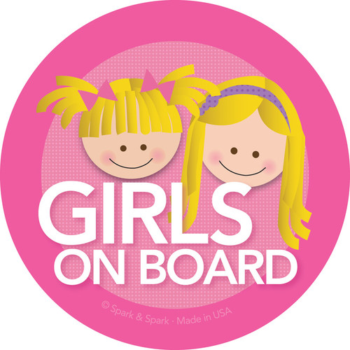 Cute Baby On Board Sticker with Blonde Girls | Spark & Spark