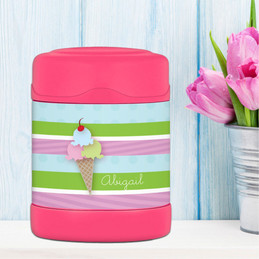 yummy ice cream personalized thermos food jar for kids