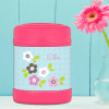 Blue preppy flowers personalized thermos food jar for kids