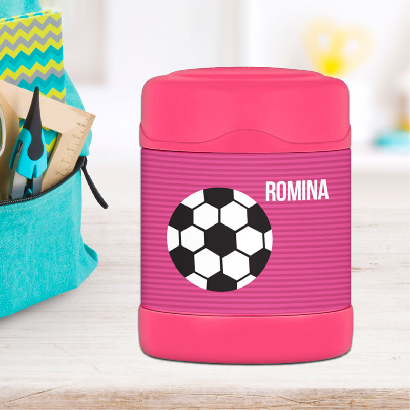 Pink Soccer Fan Custom Thermos Funtainer