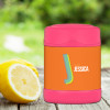 orange double initial personalized thermos food jar for kids