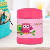 pink owl personalized thermos food jar for kids