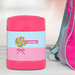 yummy lollipop personalized thermos food jar for kids