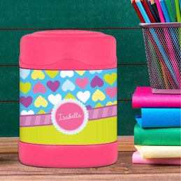 happy hearts personalized thermos food jar for kids