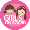 Cute Baby on Board Decal with Brunette Girls | Spark & Spark