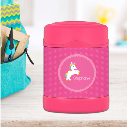 playful pony personalized thermos food jar for kids