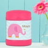 sweet pink elephant personalized thermos food jar for kids