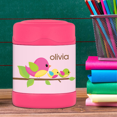 singing birds personalized thermos food jar for kids