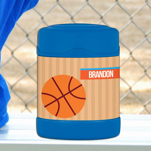 basketball fan personalized thermos food jar for kids
