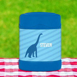 blue dinosaur personalized thermos food jar for kids