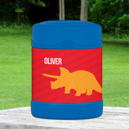 red dinosaur personalized thermos food jar for kids