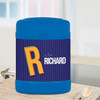 blue double initial personalized thermos food jar for kids
