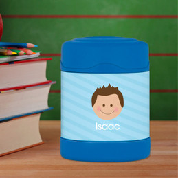 light blue just like me personalized thermos food jar for kids