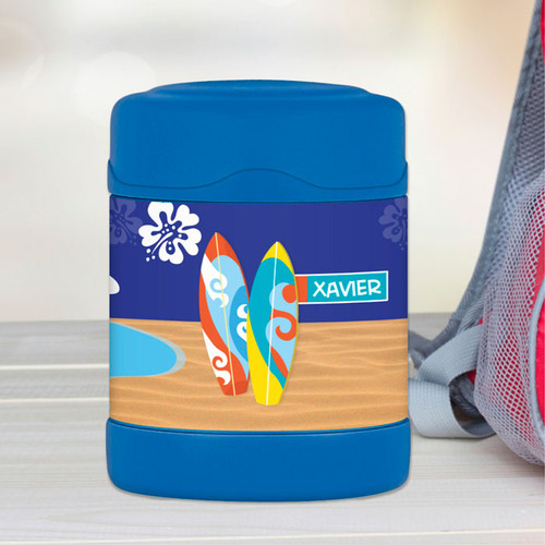 surfing boards personalized thermos food jar for kids