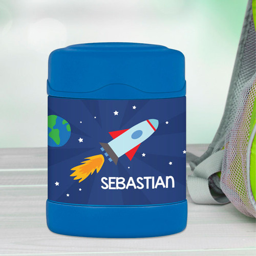 rocket launch personalized thermos food jar for kids