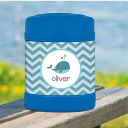 sweet little blue whale personalized thermos food jar for kids