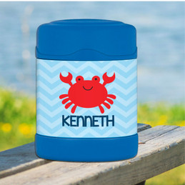 happy crab personalized thermos food jar for kids