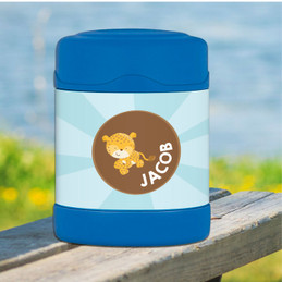 cute baby cheetah personalized thermos food jar for kids