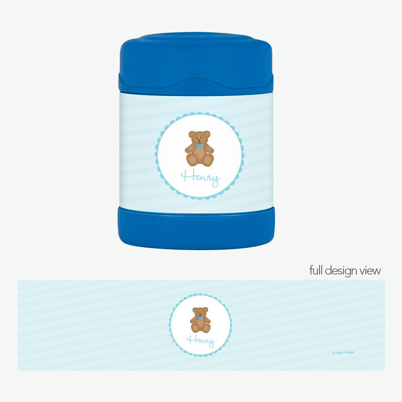 Cute Blue Teddy Bear Thermos Bottle