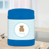 cute blue teddy bear personalized thermos food jar for kids