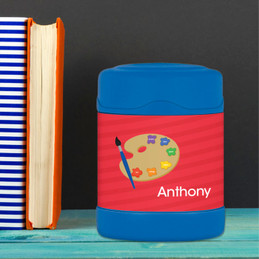 artist palette personalized thermos food jar for kids