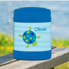 swimming blue turtle personalized thermos food jar for kids