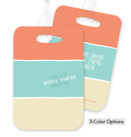 Pink Solid Wave Colors Bag Tag