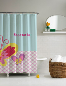 Smiley Butterfly Shower Curtain