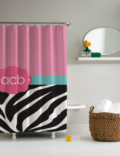 Zebra and Pink Shower Curtain