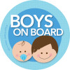 Baby On Board Sticker with Brunette Boys