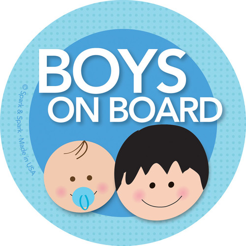 Baby On Board Decal with Black Hair Boys | Spark & Spark