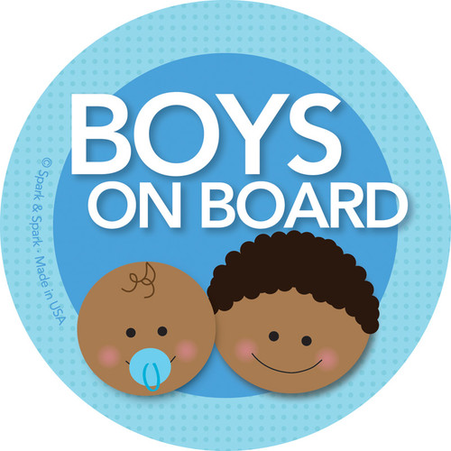 Cute Baby On Board Sign with African American Boys | Spark & Spark