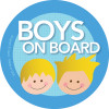 Cute Baby In Car Sticker with Blonde Boys | Spark & Spark
