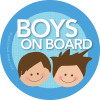 Baby On Board Sticker For Car with Brunette Boys | By Spark