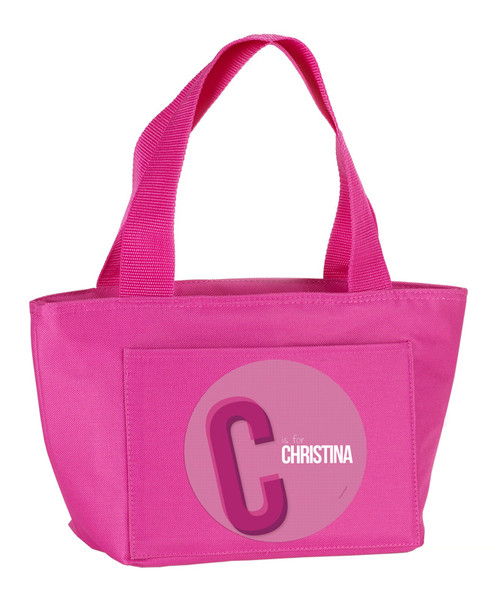 Double Initial (Pink) Kids Lunch Tote