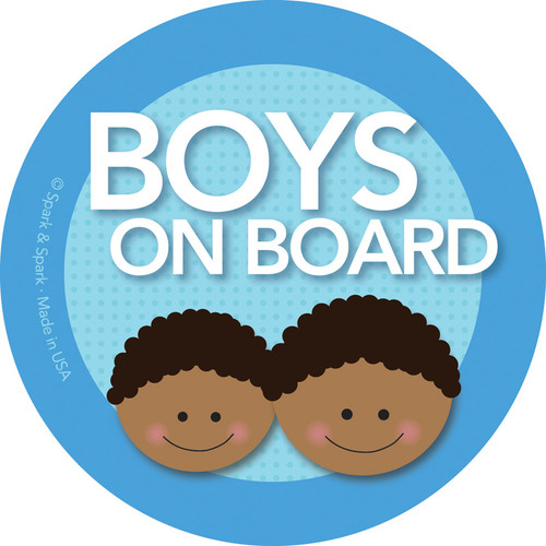Cool Baby On Board Sticker w African American Boys | Spark