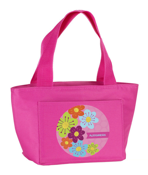 Shiny Bold Flowers Kids Lunch Tote